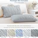 QSH Light Blue Ruched Pillow Shams Standard Size,2 Pack 20"x26" Pillowcases Shabby Boho Chic Decorative Pillow Sham Standard Ultra Soft and Luxury Microfiber Pillow Covers