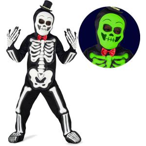 Morph Costumes Glow In The Dark Skeleton Costume For Kids - Boys Glow In The Dark Skeleton Outfit - Fun Halloween Wear (4-6 Years)