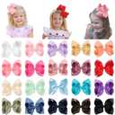 CÉLLOT 20PCS Big 6 Inch Hair Bows for Girls Grosgrain Ribbon Bow Toddler Back to School Hair Accessories with Alligator Clips for Toddlers Schoolgirls Kids Teens