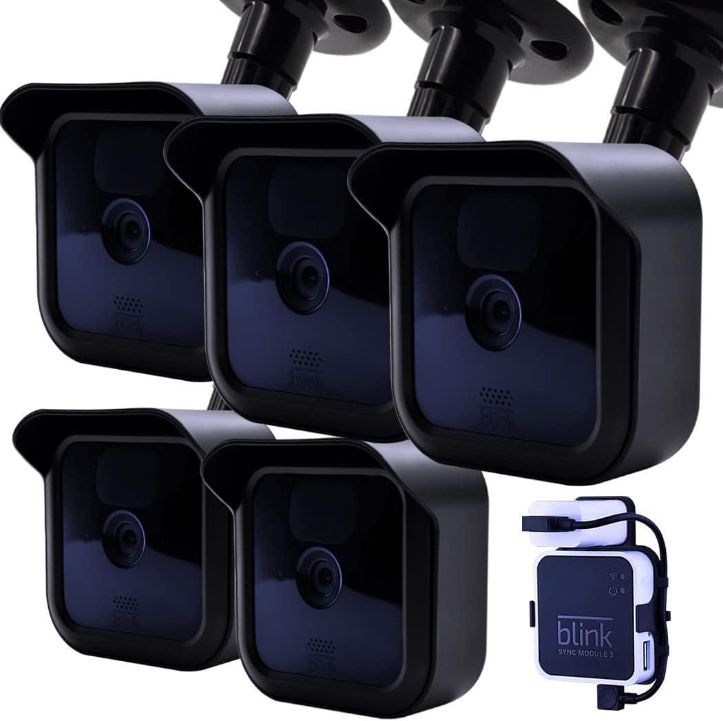 Blink Outdoor 3rd&4th Gen Camera Wall Mount Bracket.Weatherproof Housing Protective and 360 Adjustable Bracket with Blink Sync Module 2 Outlet Mount for Blink Outdoor 3rd&4th Gen Camera(Black 5 Pack)