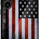 Tnarru for Samsung Galaxy S24+ Case [Support Wireless Charging] Hard PC Back & Soft TPU Non-Slip Sides Scratchproof Protective Cover Slim Thin Case for Samsung Galaxy S24 Plus American Flag