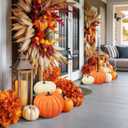 Artificial Pumpkin Orange Realistic Foam Pumpkin Fall Decor Fake Fruit Vegetable for Harvest Thanksgiving Party Christmas Decoration,(Size:11.8W x 9.8H)
