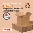 BOX USA 131313 Cube Corrugated Cardboard Box 13" L x 13" W x 13" H, Kraft, For Shipping, Packing and Moving (Pack of 25)