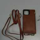 Bocasal Crossbody Wallet Case for iPhone 15 with RFID Blocking Card Slot Holder, Magnetic Flip Folio Purse Case, PU Leather Zipper Handbag with Detachable Lanyard Strap 6.1 Inch 5G (Brown)