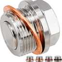 1 Pc M24x1.5 Stainless Steel Transmission/Front Differential Magnetic Oil Drain Plug Fit for 08-20 Lexus GX460 LX570; Toyota 4Runner FJ Cruiser Land Cruiser Tacoma Tundra Replace 90341-24014