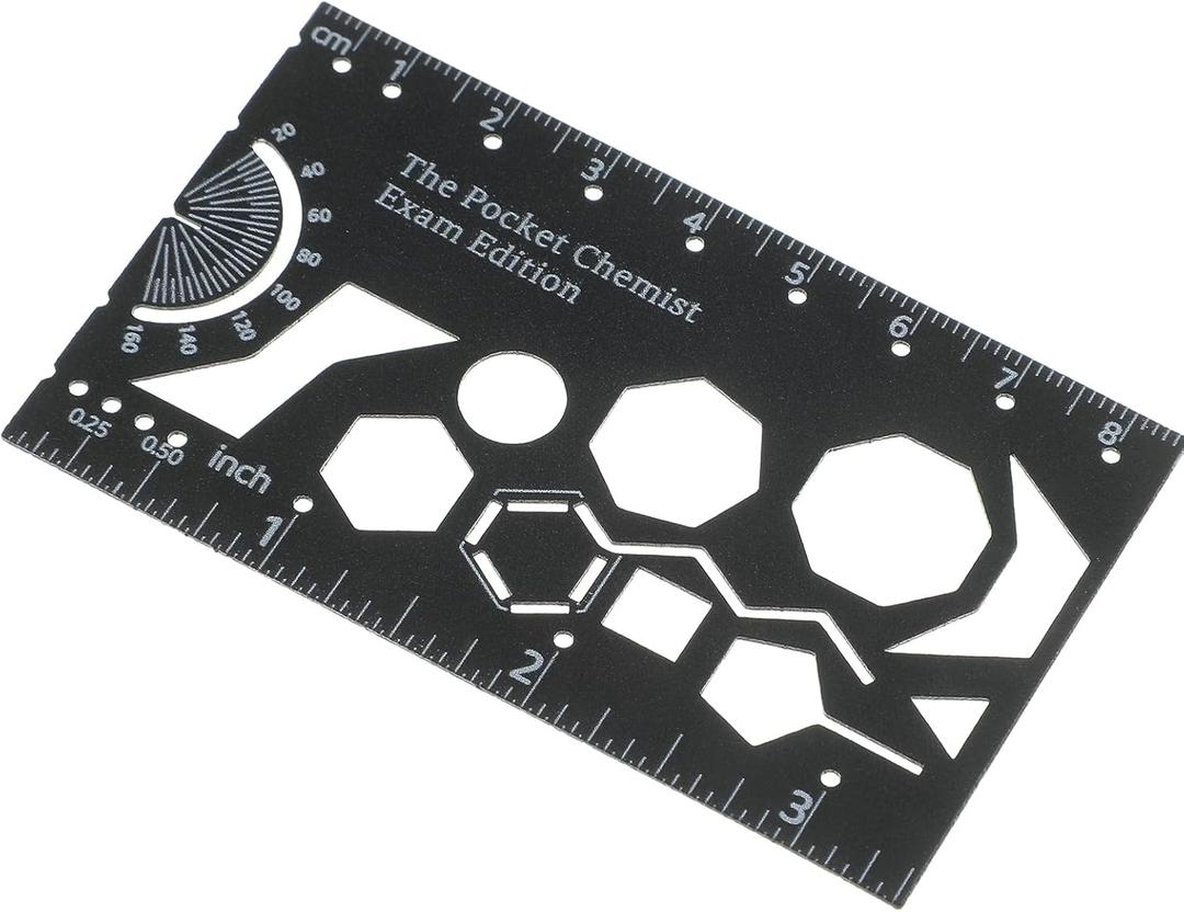 Humyoun Organic Chemistry Stencil and Drawing Template, Organic Chemistry Model Kit Metal School Lab Laboratory Chemical Engineering Equipment for Chemists Students Molecule Drafting, 3.35 x 2 Inch