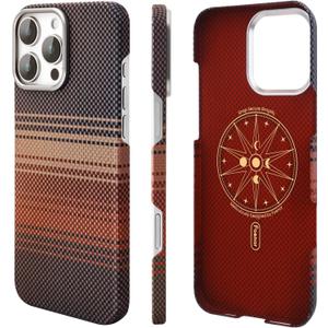 Aramid Fiber Case for iPhone 16 Pro Max Compatible with Magnetic iPhone 16 Pro Max Case,Ultra Slim & Lightwight,Kevlar Aramid Weave with Caseless Feel (Sunset)