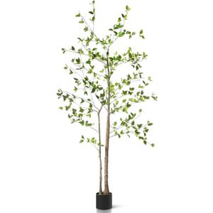 Giegxin 6ft Faux Citrus Tree 72in Minimalist Citrus Artificial Tree with Lifelike Leaves Artificial Plant for Home Indoor Living Room Office Porch Floor Decor, 35.43"D x 7.68"W x 7.48"H