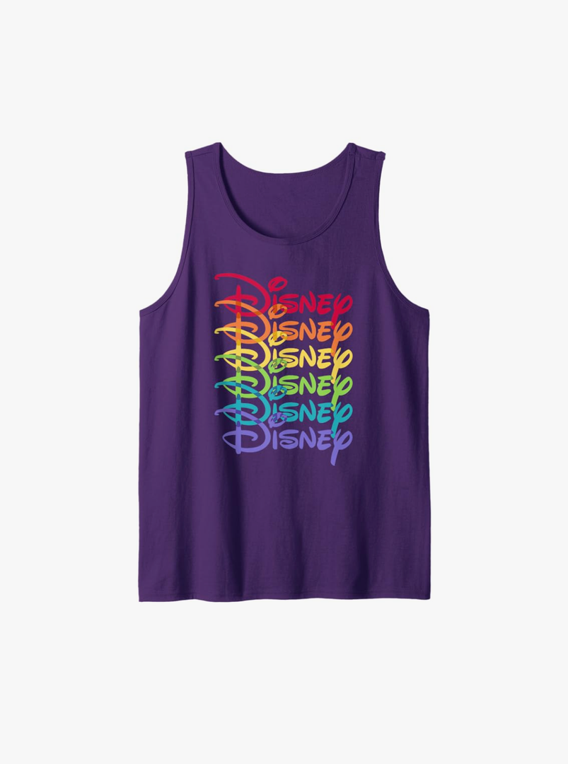 Disney Stacked Rainbow Logo Tank Top M