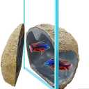 Innovative Magnetic Detachable Betta Log Aquarium Cave Shrimp Hides for Cichlid Fish, Up to 0.5 inch Thickness Large Aquirium Tank, Perfect Aquatic Decoration for Cichlid Breeding & Shrimp