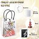Wesnoy 12 Pcs Musical Notes Gift Bags with Handle 6x8 Inch Clear Music Treat Bags Bulk Musical Party Favor Bag with Musical Note Paper Clip for Musician Employee Teacher Gift Birthday Party Supplies