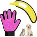 2-Pack Pet Hair Remover - Banana Cat Dog Hair Remover with Efficient Pet Grooming Gloves|Gentle Bathing Shedding Brush Dog Glove|Reusable Pet Hair Removal Tool for Carpet Couch Cat Fur & Lint