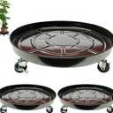 20" 3Pack Metal Plant Caddy with Wheels - Durable & Heavy Duty, Plant Dolly, Indoor/Outdoor Use, Lockable Casters for Easy Maneuvering, Large Flower Pot Stands for Gardens, Balconies
