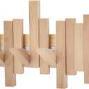 Natural Wood Wall Mounted Piano Coat Rack | Mounted Coat | Flip Up Wall Hook 6 Hooks | Entry Art Hooks in Walnut (Wood Color, 6)