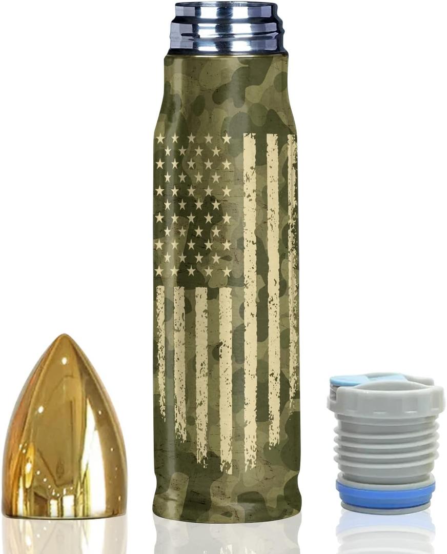 Vprintes Camouflage 17oz Stainless Steel Bullet Tumbler - Christmas Gifts for Dad from Daughter Son, Men Gifts, Birthday Gifts for Men