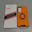 JAME for Samsung Galaxy A17/A16 5G Case, Ring Holder Stand, Slide Camera Cover, 2 Pack Screen Protectors, Dual-Layer Shockproof Protective, Magnetic Accessory Friendly Galaxy A16/A17 4G Case, Orange