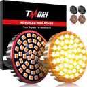 Upgraded Motorcycle LED Turn Signals 1156 Rear Super Bright Bulbs Compatible for HarleyDavidson Motorcycles Bullet Style Blinker Lamp*2 with 2 Smoke Bullet Lens Covers (1156 Amber)