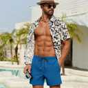Alimens & Gentle Mens Swim Trunks Compression Liner 5 Inch Inseam Quick Dry Beach Board Shorts with Zipper Pockets Gym