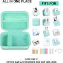 2 x Carrying Case for cudinham Print Pods Mini Printer, Thermal Inkless Sticker Maker Storage Holder Bag with Mesh Pocket for Rolls Print Pods Printing Paper, Power Cable, Green