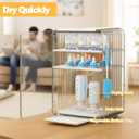 XANGNIER Baby Bottle Organizer, Clear Baby Bottle Storage Organizer for Countertop and Cabinet, with Drying Rack and Hook, Space-Saving, Multifunctional Station Organizers Accessories