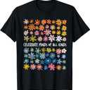 Celebrate Minds of All Kinds Flowers Neurodiversity Autism T-Shirt, S