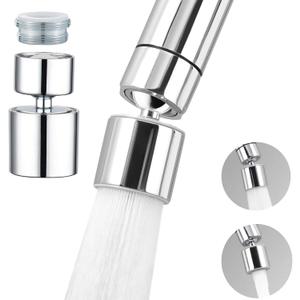 Kitchen Sink Faucet (Upgraded), 360 Swivel Kitchen Faucet Aerator, Dual-function 2-Flow Sprayer Faucet Head Replacement, Sink Attachment For Faucet Include 55/64 Inch Female Thread (Chrome1)