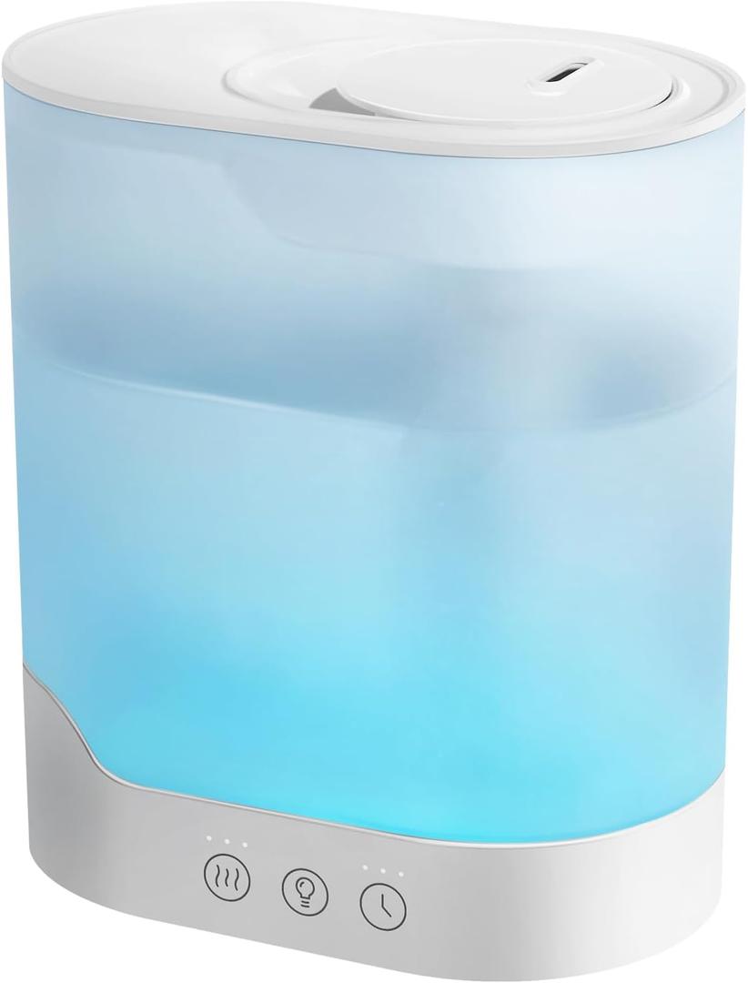 YOGIN Air Humidifier for Bedroom, 3L Top-Fill Cool Mist Humidifier & Essential Oil Diffuser, Ultra-Quiet <24dB, Smart Humidity Control, Up to 40H Runtime