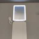 FUNTOUCH Rechargeable Travel Makeup Mirror with 72 Led Lights, Portable Lighted Beauty Mirror, 3 Color Lighting, Dimmable Touch Screen, Tabletop LED Folding Cosmetic Vanity Mirror (White)