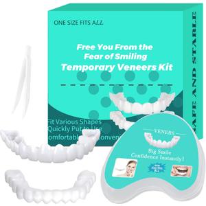 Temporary Veneers Kit for Women and Men, Tooth Replacement Kit, Adjustable Veneers Kit, Nature and Comfortable