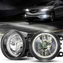 2in1 Halo Ring Fog Lights for Honda 12-14 CR-V, 12-15 Pilot, 13-15 Accord Coupe, Crosstour, CR-Z, Acura 10-15 RDX, 13-14 ILX, 11-14 TSX, 12-14 TL, LED Fog Lamp With Angel Eye DRL