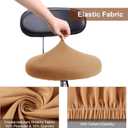 Tatuo Round Bar Stool Seat Covers Washable Stool Cushion Slipcover Elastic Bar Chair Covers for 14-17 Inch Chair (Camel Color, 4 Pieces)
