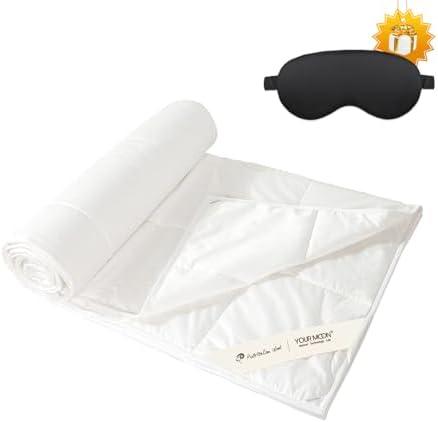 YOUR MOON Summer Lightweight Wool Comforter - Breathable & Thin Duvet Insert for Hot Sleepers, 100% Australian Wool Filling 100gsm with Pure Cotton Shell-King Size (White)