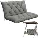 Porch Swing Cushion with Backrest,Waterproof Bench Cushion for Outdoor Furniture,2-3 Seater Replacement Thickened 5 in swing cushion,with Ties,Patio,Outdoor,Backyard and Garden (Light Grey,40x40 in)