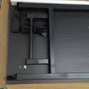 TEMI Long Computer Desk Folding Table - No Assembly, Compact 55.1" Foldable Desk with Power Outlets & USB Charging Port, Portable Lagre Office Desk, Study Table for Narrow Spaces, Dark Oak