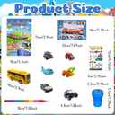 Cinrobiye 72 Pcs Transportation Party Favors Set, Vehicle Car Coloring Books Crayons Tattoos Stickers Stampers, Birthday Supplies Goodie Bag Fillers, Race Car Party Decorations