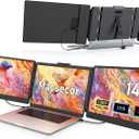 Macsecor 14.1'' Laptop Screen Extender, 1080P FHD Triple Portable Monitor for Laptop USB C HDMI, Plug-Play Laptop Monitor Extender for 13''-17'' Laptops, for Mac/Wins/Android/Switch