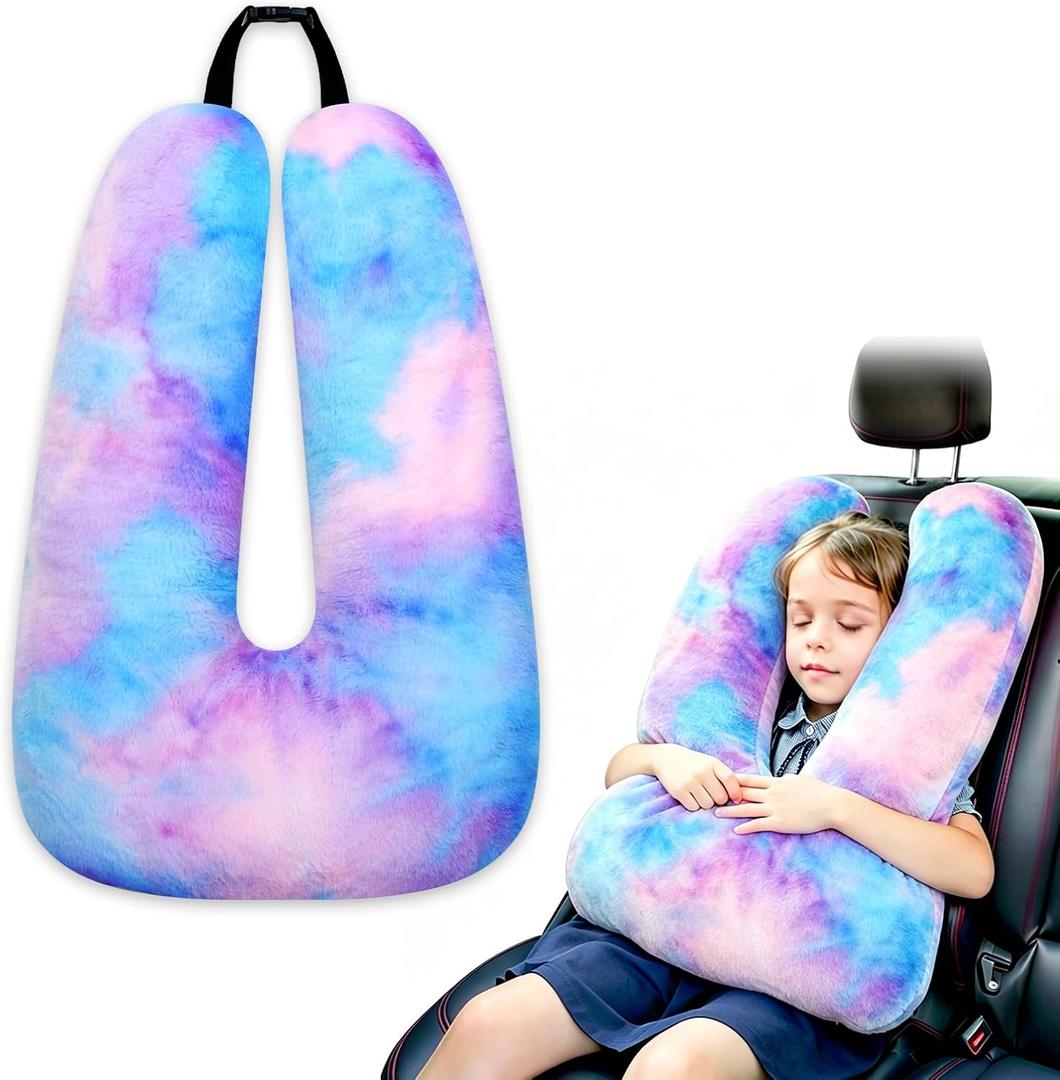 Atablyn Children Travel Pillow Car Pillow Removable U-Shaped Pillow for Adults to Support Head and Body in The Back Seat of Long Car Trips