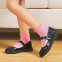 6 Pairs Toddler Ruffle Socks for Girls Baby Grip Socks Non Slip Socks Cute Grippy Frilly (3-5T, Multicolor 2)