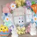 5 x Easter Balloon Arch Garland Kit, 137Pcs Pastel Balloon Arch with Carrot Rabbit Foil Balloons for Easter Party Decorations Girls Birthday Baby Shower Party Decorations