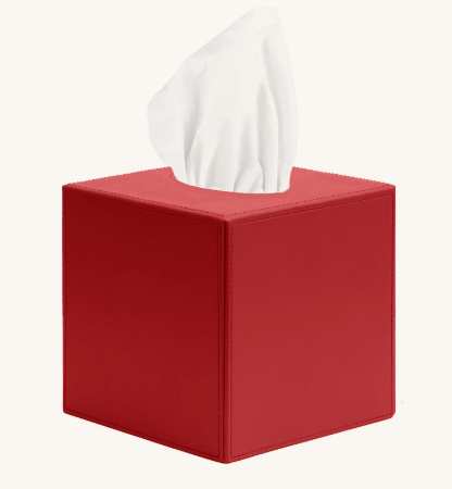 Square Tissue Box Cover, Red, 2 Pack