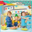 6 Rolls 196.8 Ft Checkered Bulletin Board Border Set - Retro Buffalo Plaid Theme Trim - Perfect for Birthday, Classroom, Office & Back-to-School Decorations - Teacher Decor