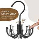BigOtrers Belt Hanger, 2 Pack Rotatable Belt Rack Closet Accessories Organizer, Maximum 24 Storage Capacity, Hanging Holder Storage Hook for Belt, Bra, Tank Top, Tie, Scarf, Purse, Black