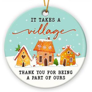 5 x Thank You Christmas Ornament 2025 - Thank You Gifts for Women Men Neighbor, Retirement, Farewell, Appreciation Gifts for Teacher, Nurse, Coworker, Boss, Manager, Ceramic Ornaments Hanging Decor