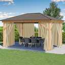 HolidayIdeas Outdoor Patio Curtains Waterproof with Rod Pocket 6 Pcs 54x84 Inch- Protect Privacy & Weatherproof Balcony Outdoor Curtains for Apartments,Porch, Pergola, Sliding Glass Door, Cream