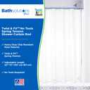 Kenney KN609L/68 Twist & Fit No Tools Spring Tension Standard Shower Curtain Rod with Non-Slip, Non-Scratch Ends, 42-72" Adjustable Length, Easy Install, Blue, 1" Diameter Rust Resistant Steel Tube