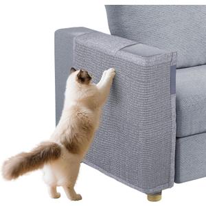 Cat Scratch Couch Protector with Natural Sisal for Protecting Couch Sofa Chair Furniture 23.6" L*19.7" W(Smoke Gray, Right Hand)