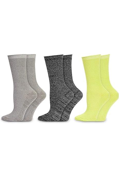 Zodaca 6 Pairs Glitter Crew Socks Assorted Color