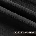 FUTEI Pack of 2 Solid Chenille Throw Pillow Covers 20x20 Inch Soft Cozy Wheat Ear Striped Textured Decorative Cushion Cases Modern Farmhouse Accent for Couch Bed Living Room, Black