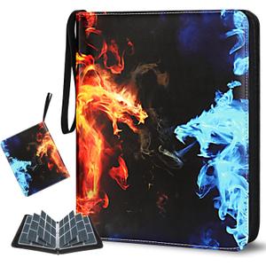 Card Binder 900 Pockets, Trading Card Binder 9-Pocket Sports Card Binder Card Holder Binder Fits 900 Cards with 50 Removable Sleeves for Boys and Girls Organized