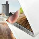 Funny Highland Cow Shower Curtain, Rustic Cute Bull Cattle Barn Door Decor Bath Curtain, Farmhouse Farm Animal Bathroom Accessories with Hooks 69X 72 Inch